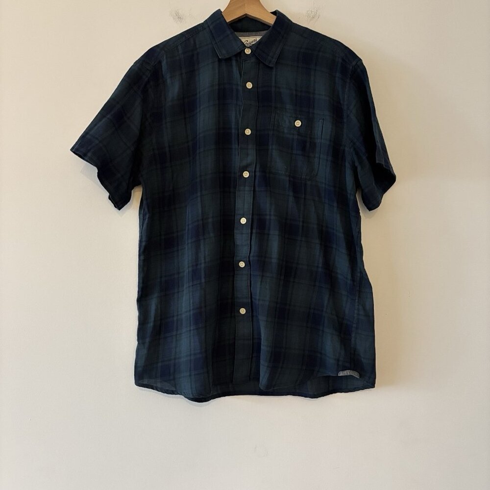 Grayers Plaid Button-Up Short Sleeve Shirt Cotton Men’s Large Outdoor Hipster
